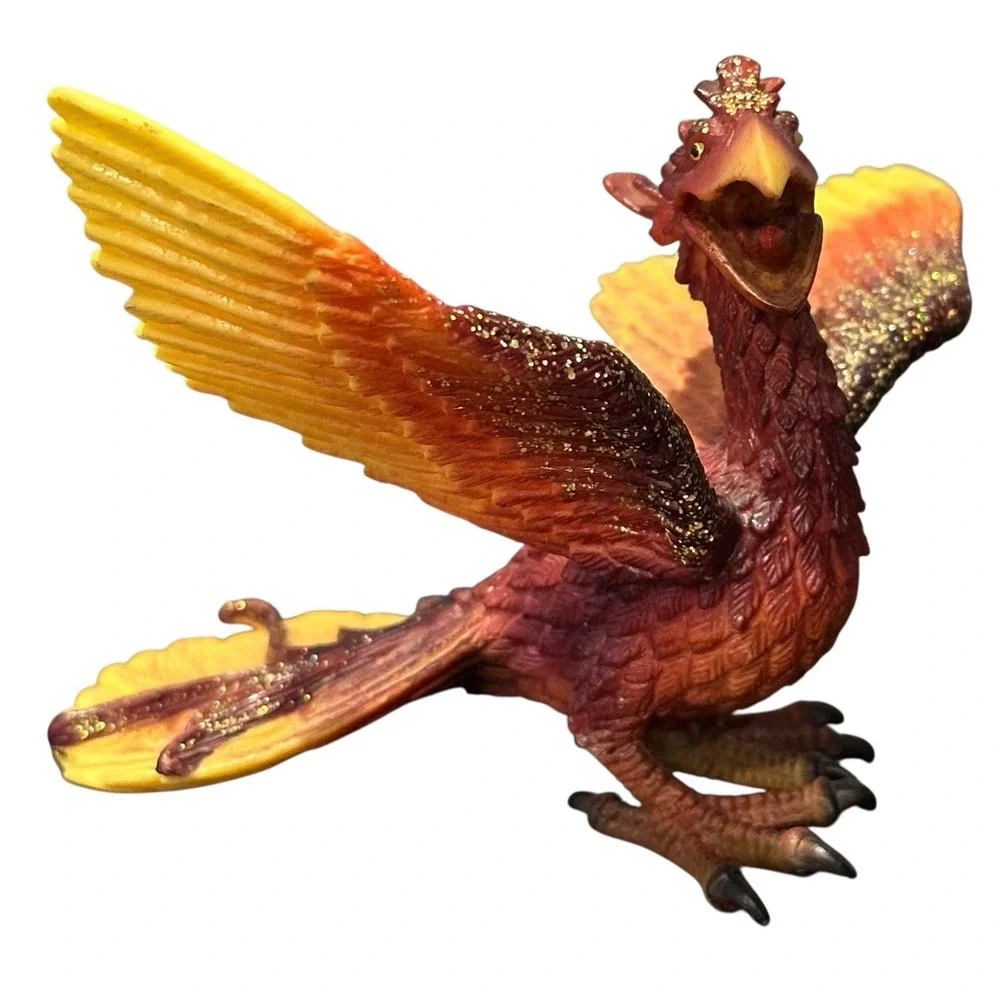 Schleich World of Knights 2004  Phoenix Fantasy‎ Fire Dragon Gold Glitter Figure